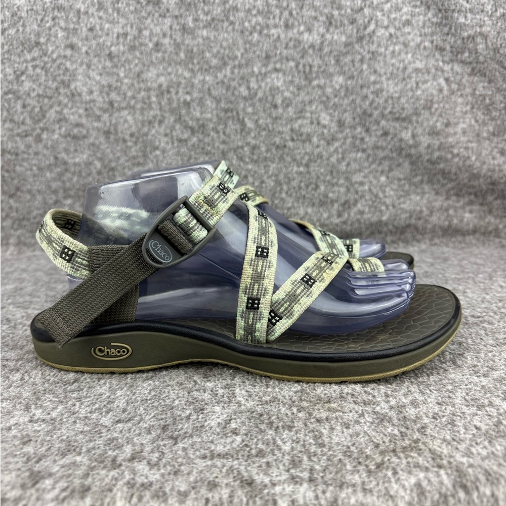 Women's 9 Chaco Z/2 Adjustable Strap Clasic Sandals Green Hiking Shoe W/Toe Loop - Picture 7 of 11